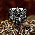 Butterfly Skull Steel Ring Gothic Punk Vintage
