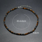 Bohemian Natural Stone Beaded Necklace, Minimalist Design