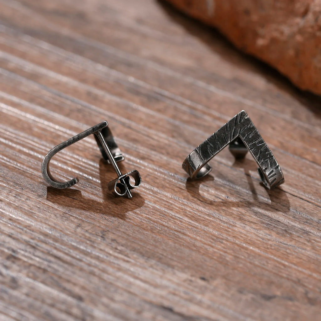 Triangle Stud Earrings — Stainless Steel
