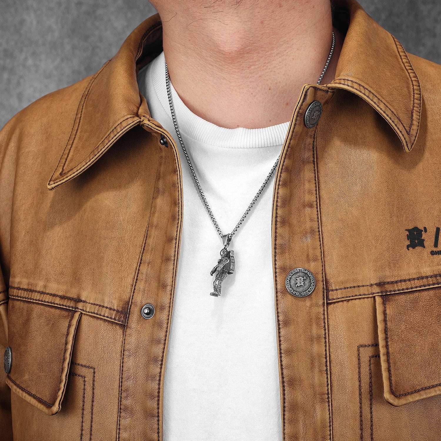 Spaceman Pendant Necklace — Stainless Steel