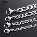 AWit 2022 Fashion Classic Figaro Chain Necklace Men Stainless Steel Long Necklace For Men Women Chain Jewelry