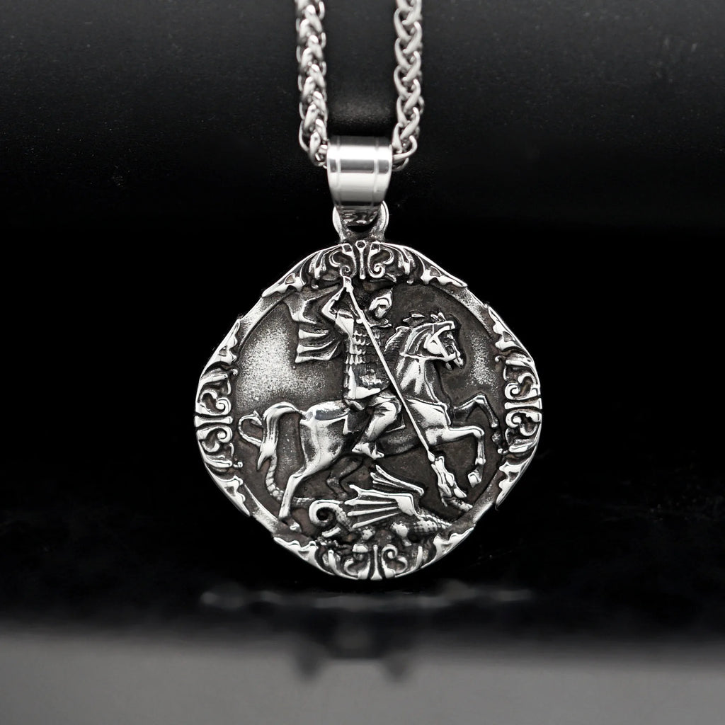 New Jewelry Viking War Horse Greek Latin Knights stainless steel Templar Exquisite Commemorative Seal Pendant Necklace
