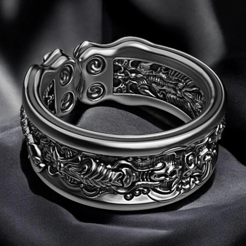 Scorpion Ring for Men — Black-Tone Punk Statement Band