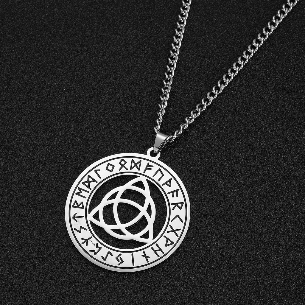 Odin's Runes Vegvisir Compass Pendant — Stainless Steel