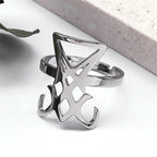 Gothic Sigil Ring — Stainless Steel Adjustable