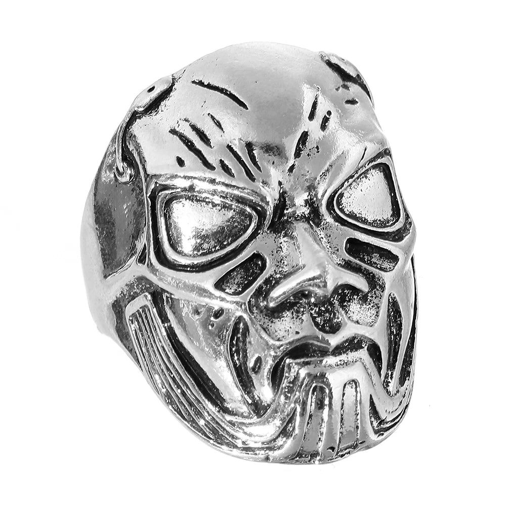 Robot Ghost Skull Open Ring — Stainless Steel