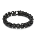 Punk Skull Bracelets Men Stainless Steel Shiny Matte Skull Charm Link Chain Brecelets Male Gothic Jewelry 2021