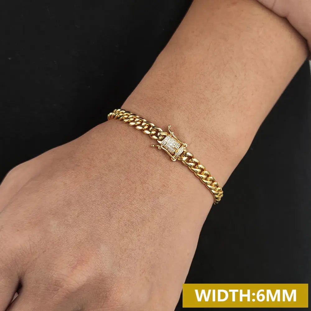 Iced Out Cuban Bracelet Stainless Steel Miami