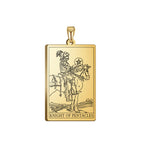 Dawapara Pentacles Tarot Card Pendant for Necklace Stainless Steel Golden Black Jewelry Accessories Charms Pendants