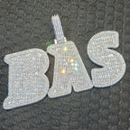 Custom Baguette Letter Pendant — Cuban Chain