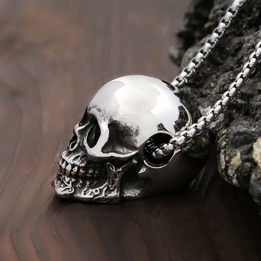 Skull Motorcycle Steel Pendant Gothic Vintage
