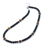 Turquoise Hematite Tiger Eye Necklace — Stainless Steel, 50cm