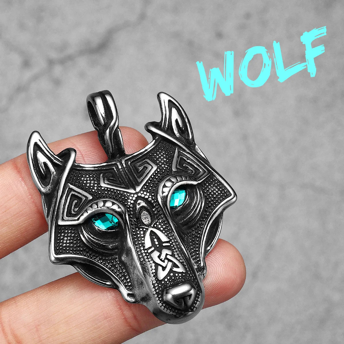Viking Wolf Pendant Necklace — Stainless Steel