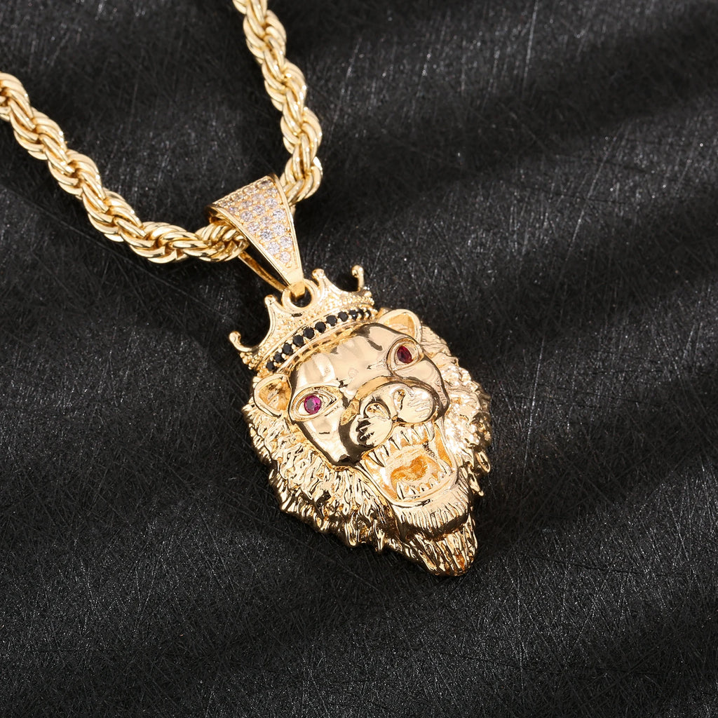 rapper jewelry 54mm*28mm /17.9g"Animal lion head pendant male street jewelry pendant necklace for men and women