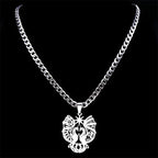 Gothic Double Dragon Star Pendant — Silver