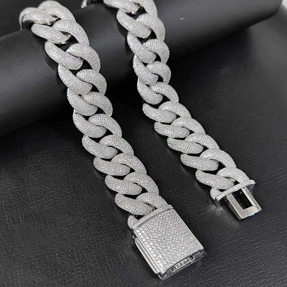 Iced Out Cuban Necklace Stainless Steel 25MM