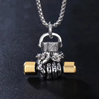Weight Lifting Dumbbell Pendant — Stainless Steel