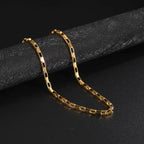 Paperclip & Cable Link Chain Choker Necklace — Stainless Steel