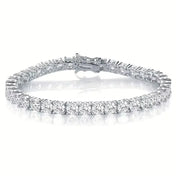 Two-Tone Iced Out Tennis Bracelet — Silver & Gold
