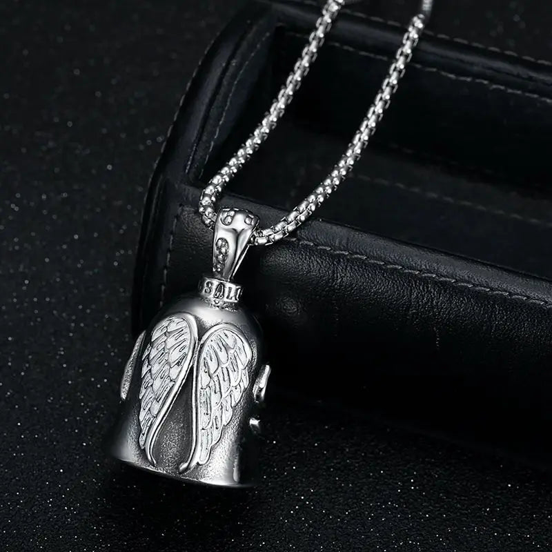 Angel Wings Moto Bell Steel Pendant Motorcycle