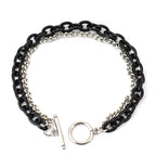 Stainless Steel Cuban Chain Bracelet For Men OT Buckle Double Layer Link Braslet Bangle Casual Accessories Pulseria Hombre Joias