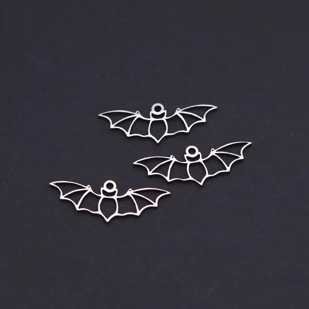 3pcs Gothic Cute Tiny Bat Charms Stainless Steel Pendant for Jewelry Making Necklaces Bracelets Earrings diy Accessories Gift