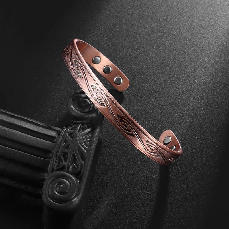 High Quality Copper Engraved Totem Magnetic Adjustable Bracelet for Men Women Joint Protection Pain Relief Biomagnetic