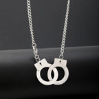2026 Trend Handcuffs Design Necklaces Fanny Pendant Necklace Stainless Steel Simple Jewelry Accessories Gothic Punk