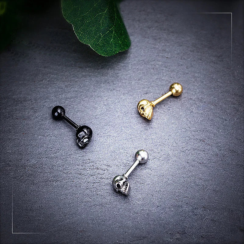 Gold Skull Stud Earring Stainless Steel