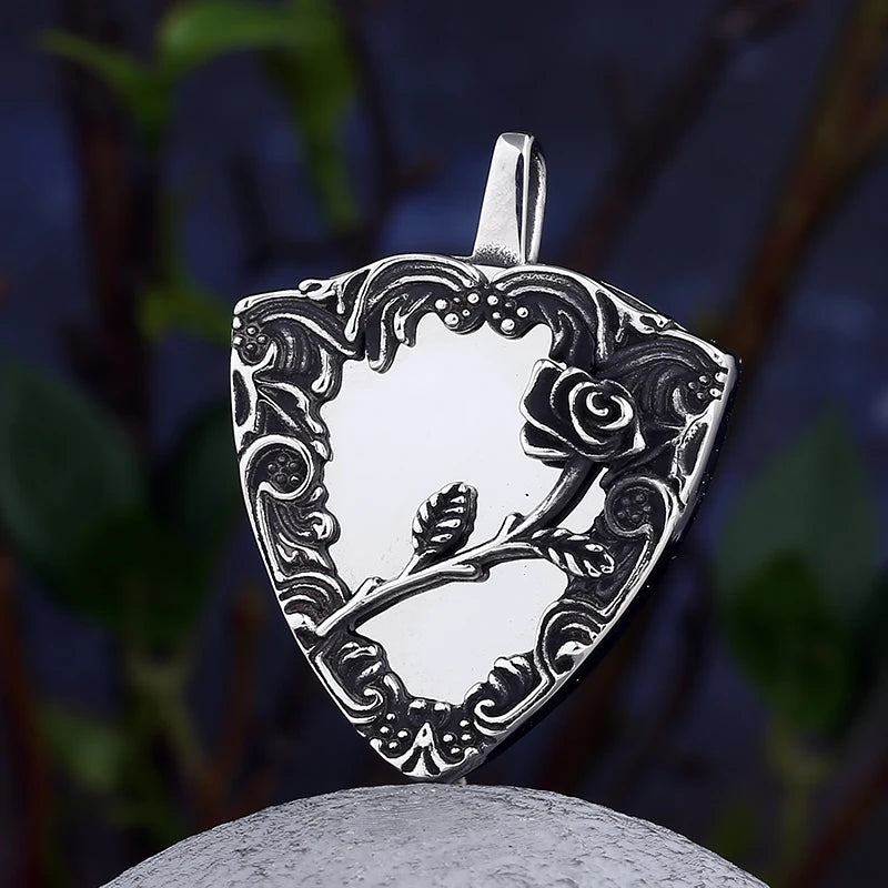 Vintage Mirror Flower Pendant Necklace — Stainless Steel, 316L