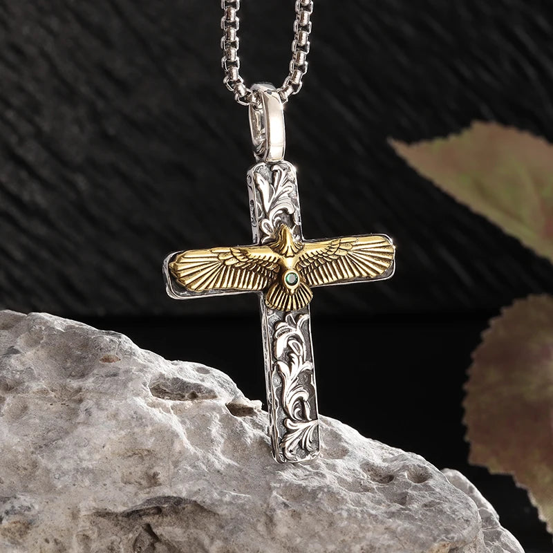 Vintage Catholic Cross Pendant Necklace — Amulet