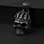 Black Skull Pendant Necklace — 316L Stainless Steel