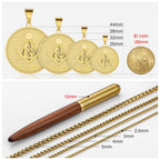 Stainless Steel Masonic Necklace Engraveable Name Pendant Personalized Pendant for men women party jewelry accessories