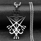 Sigil Lucifer Silver Long Necklace — Stainless Steel