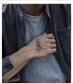 Hexagram Thorn Pendant Necklace — Silver-Tone, 60cm