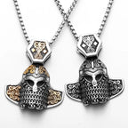 Viking Helmet Pendant Necklace — Stainless Steel