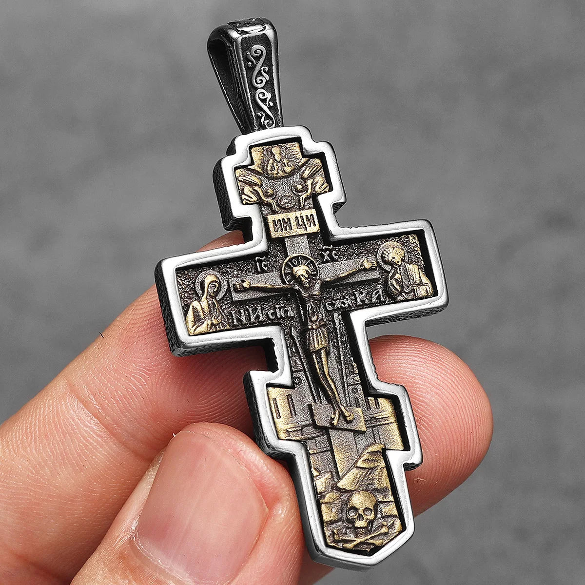 Jesus Cross Pendant Necklace — Stainless Steel
