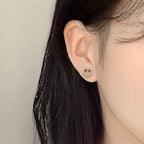 Iced Out Dollar Sign Stud Earrings Stainless Steel