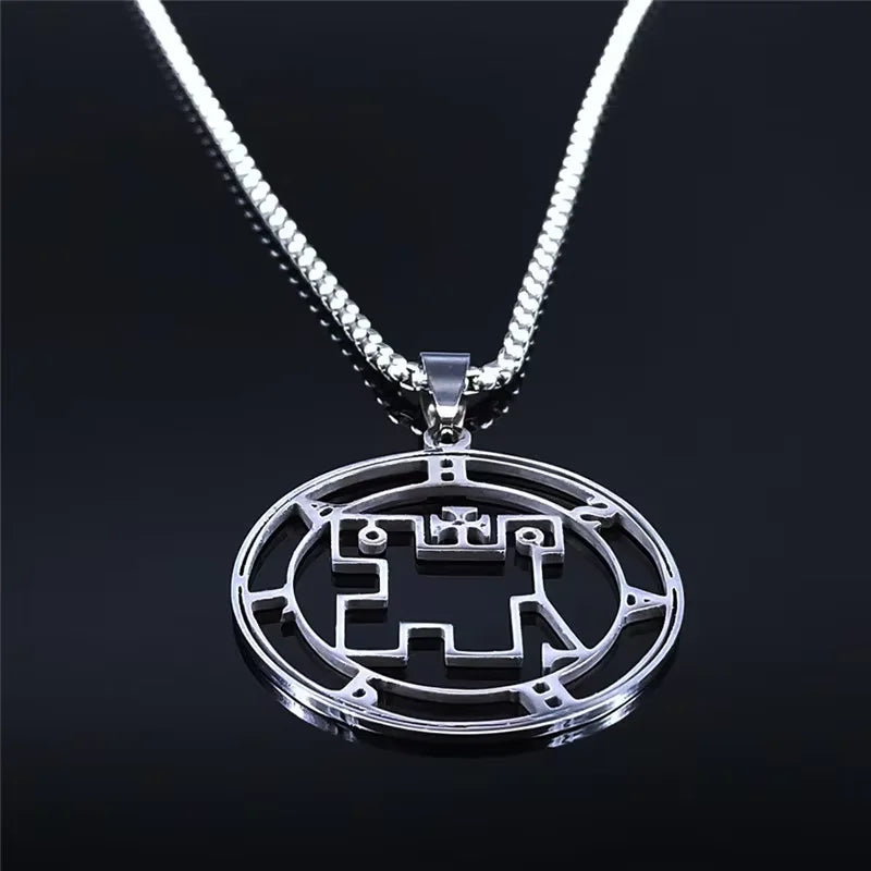 Statement Pendant Necklace — Stainless Steel