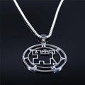 Statement Pendant Necklace — Stainless Steel