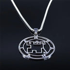 Statement Pendant Necklace — Stainless Steel