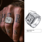 Eagle Square Signet Ring — Stainless Steel