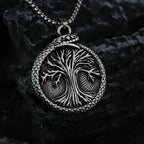 Vintage Viking Tree of Life Pendant Necklace — Two-Tone