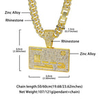 Men's Hip Hop Credit VISA Card Pendants With 13mm Miami Cuban Chain Iced Out Bling Bank Card Necklaces Fashion Jewelry for Woman