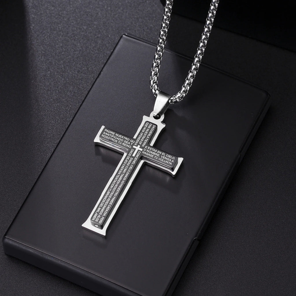 Cross Pendant Necklace — Stainless Steel