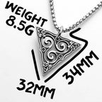 Celtic Knot Triangle Pendant Necklace — Stainless Steel Box Chain