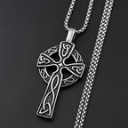 Celtic Knot Cross Pendant Necklace Chain — Stainless Steel