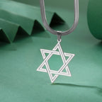 Star of David Snake Chain Necklace — Stainless Steel