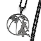 Basketball Stainless Steel Pendant Necklace