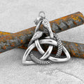 Nordic Viking Double Snake Pendant Necklace — Stainless Steel